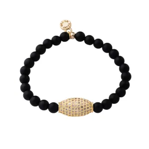 Pave Bead | Little Layer Bracelet | Matte Onyx - Intention | Gold