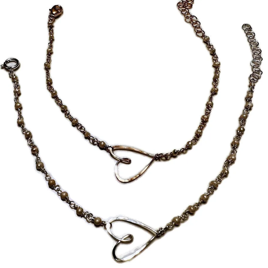 Pearl Tiny Heart Bracelet