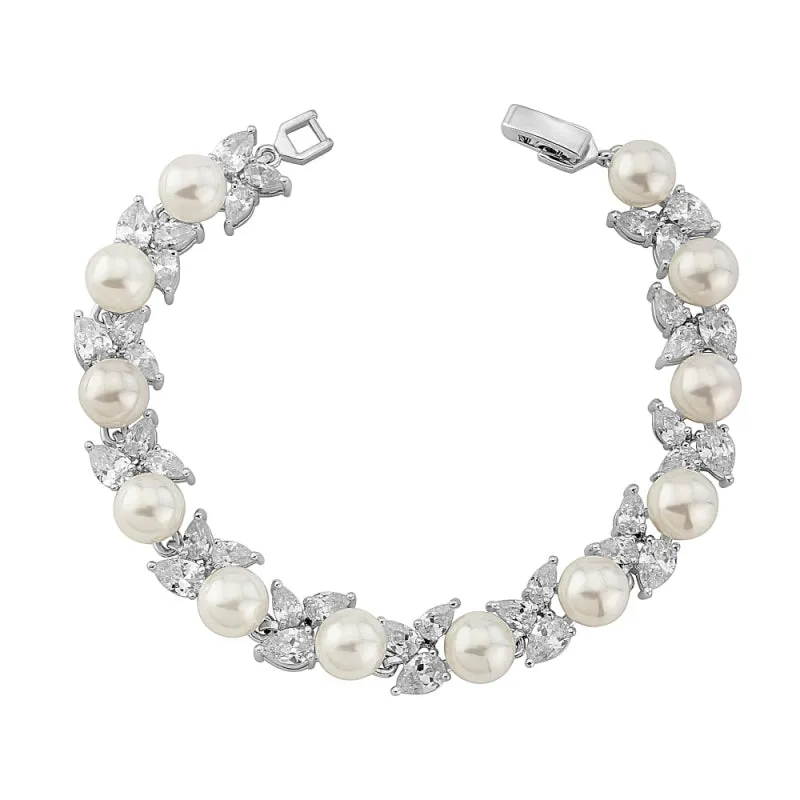 Phoebe Crystal and Pearl Bracelet