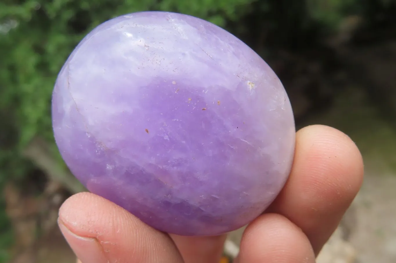 Polished Chevron Amethyst Palm Stones x 12 From Madagascar