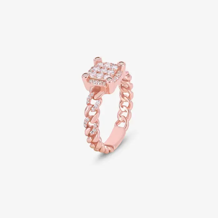 Radiant Rosy Square Ring