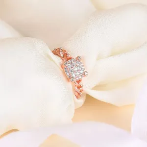 Radiant Rosy Square Ring