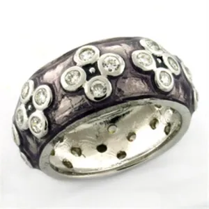 Rhodium 925 Sterling Silver Ring with Epoxy in Light Amethyst for Women Style LOAS730