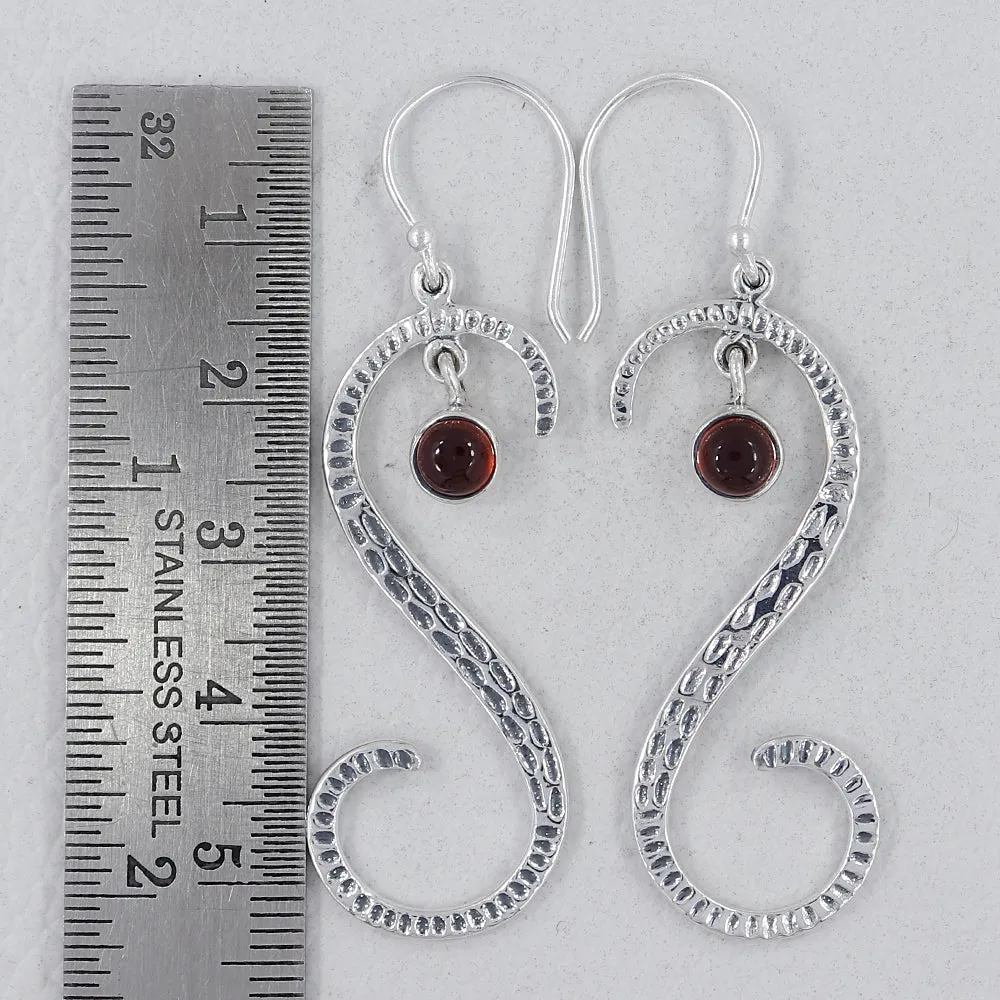 S Shape Blue Topaz Silver Earring