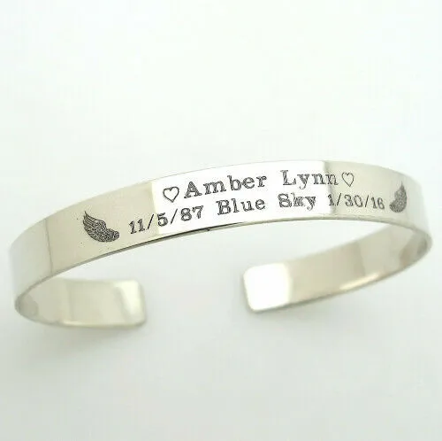 Sentiment Sterling Silver Cuff Bracelet