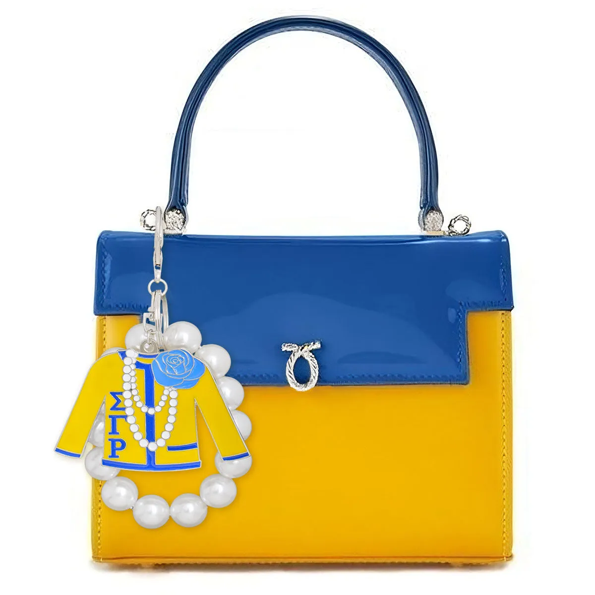 Sigma Gamma Rho Yellow Blue Sorority Keychain