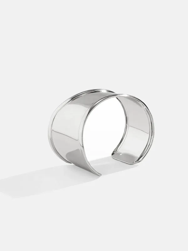 Silver Irregular Open Cuff Bracelet
