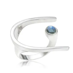 Silver Labradorite Ring Lunaria