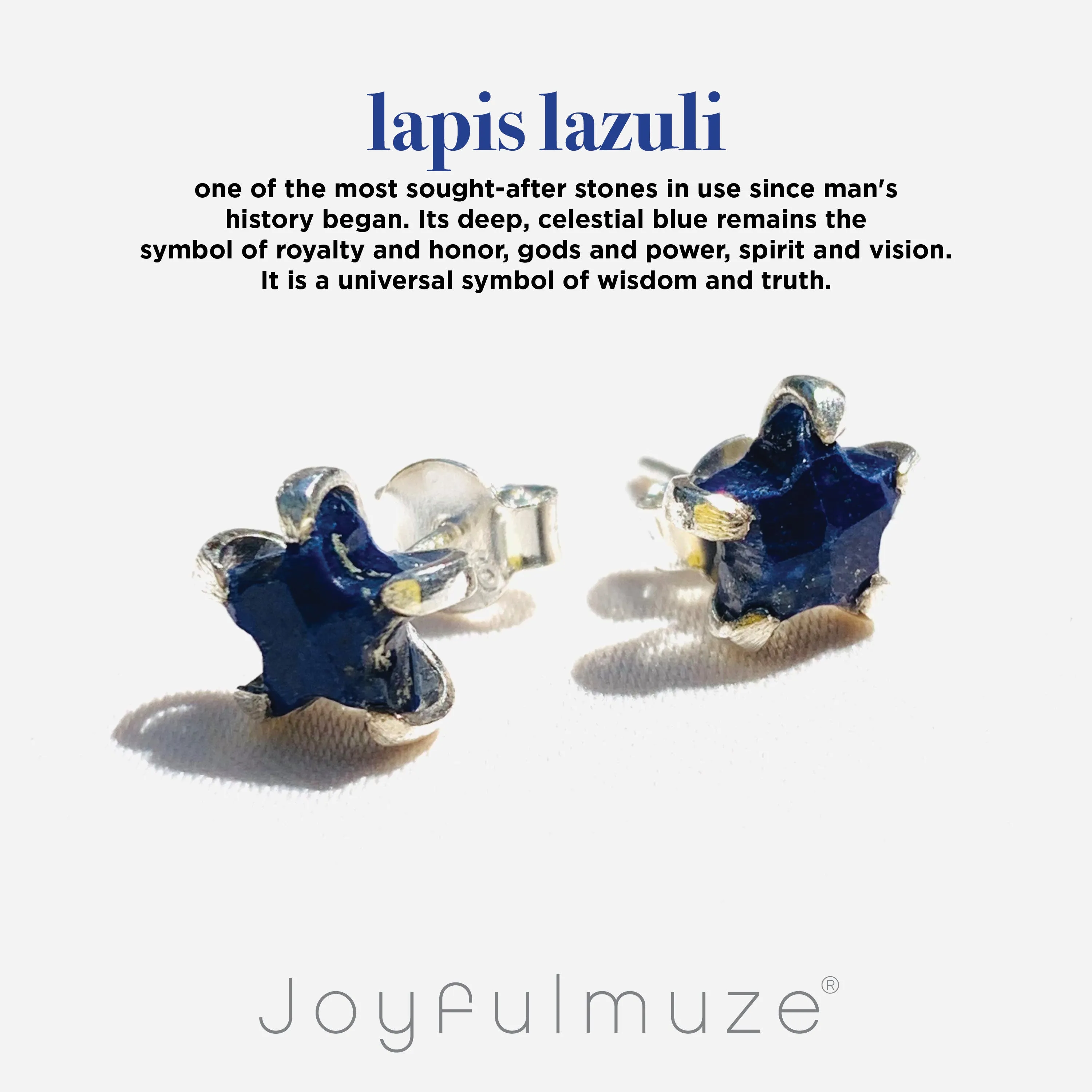Silver Lapis Star Studs