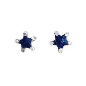 Silver Lapis Star Studs