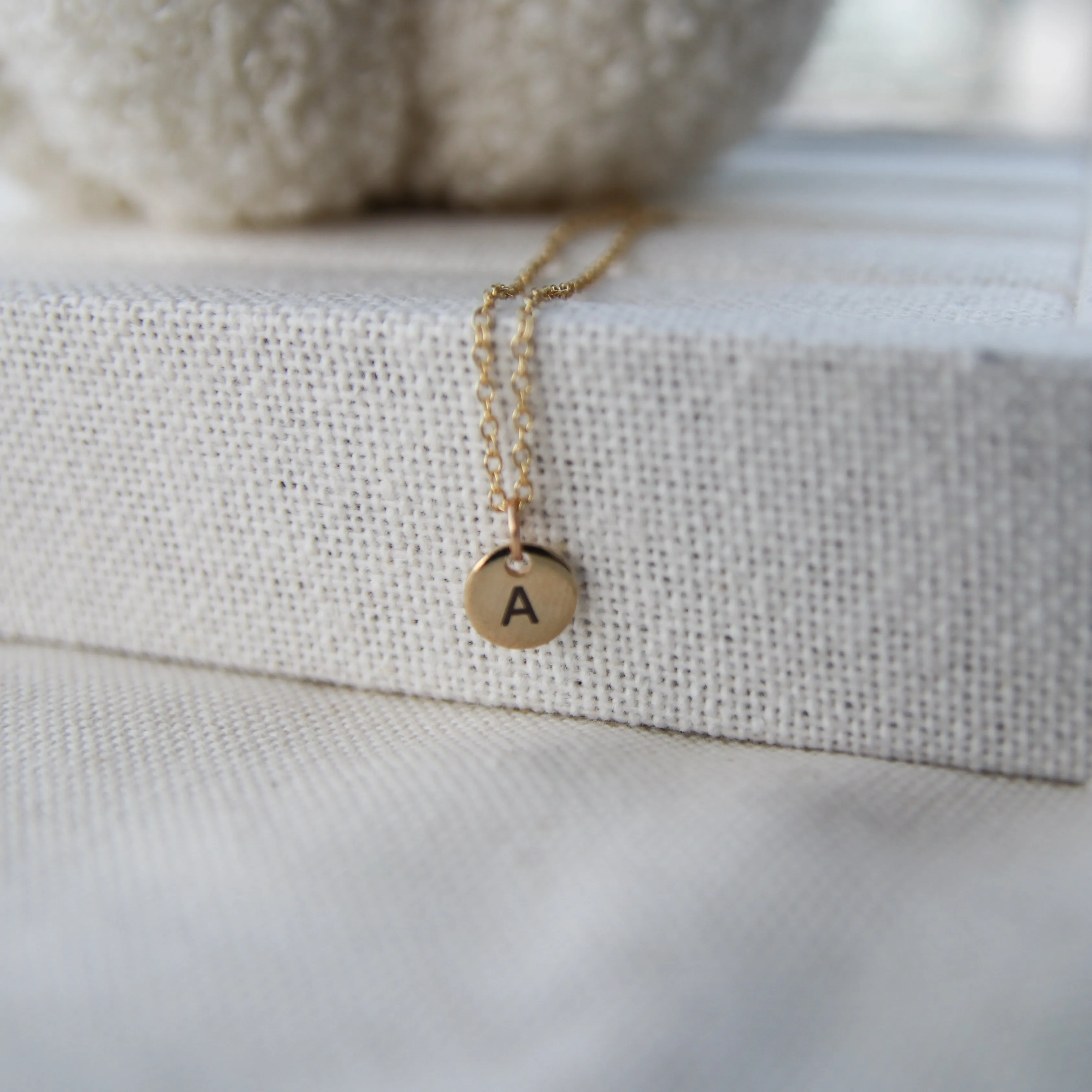 Small Coin Initial Necklace
