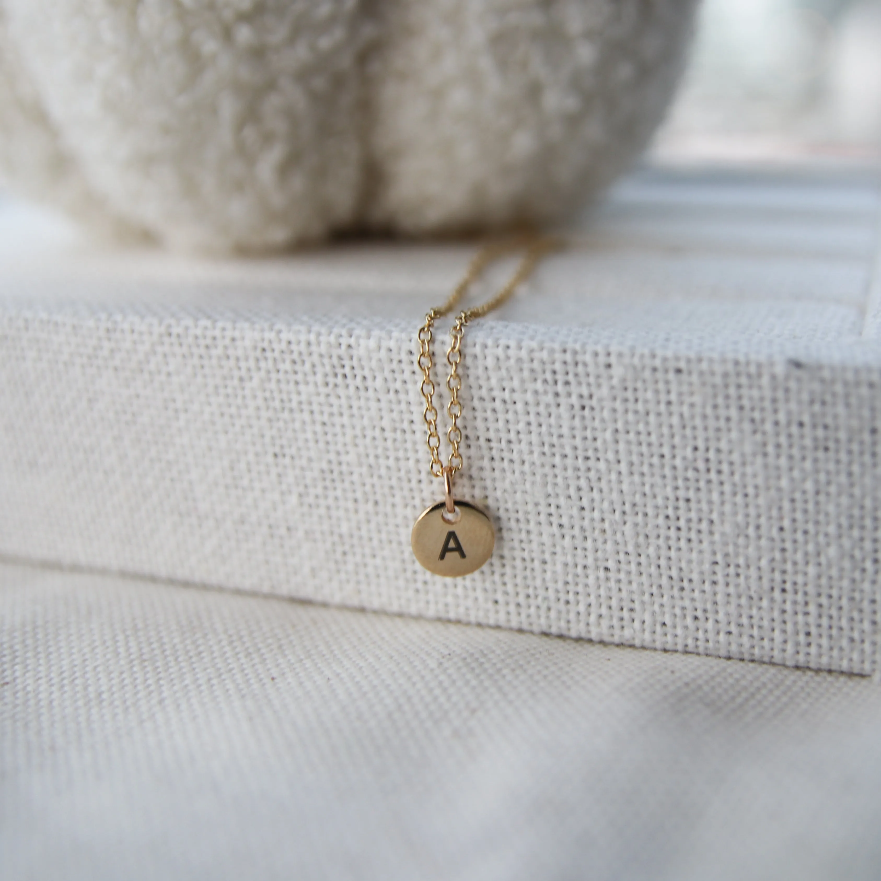 Small Coin Initial Necklace
