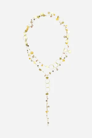 Smoky & Lemon Topaz, Citrine, Garnet Multi-Link Necklace