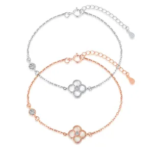 Sterling Silver Adjustable Four Sections Mother of Pearl Bracelet