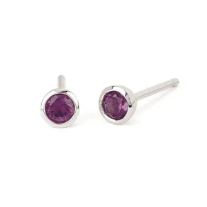 Sterling Silver Amethyst Stud Earrings