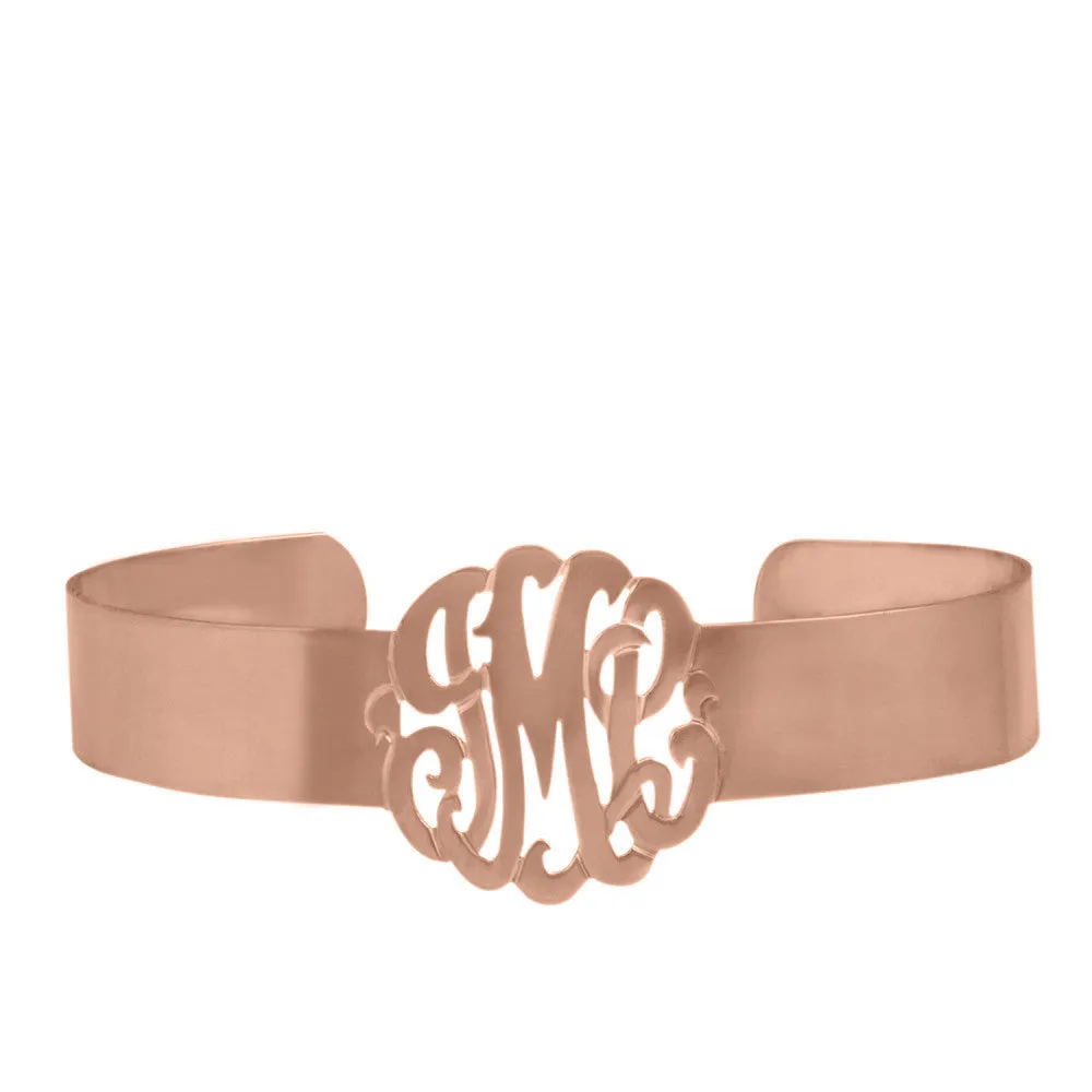 Sterling Silver Monogram Cuff Bracelet by Purple Mermaid Designs