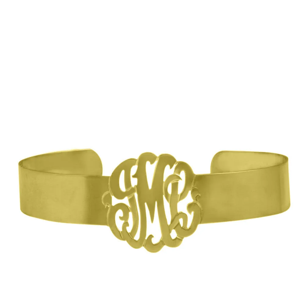 Sterling Silver Monogram Cuff Bracelet by Purple Mermaid Designs