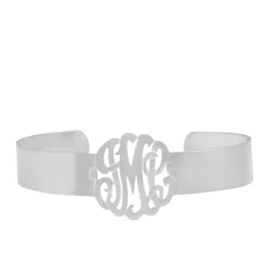 Sterling Silver Monogram Cuff Bracelet by Purple Mermaid Designs