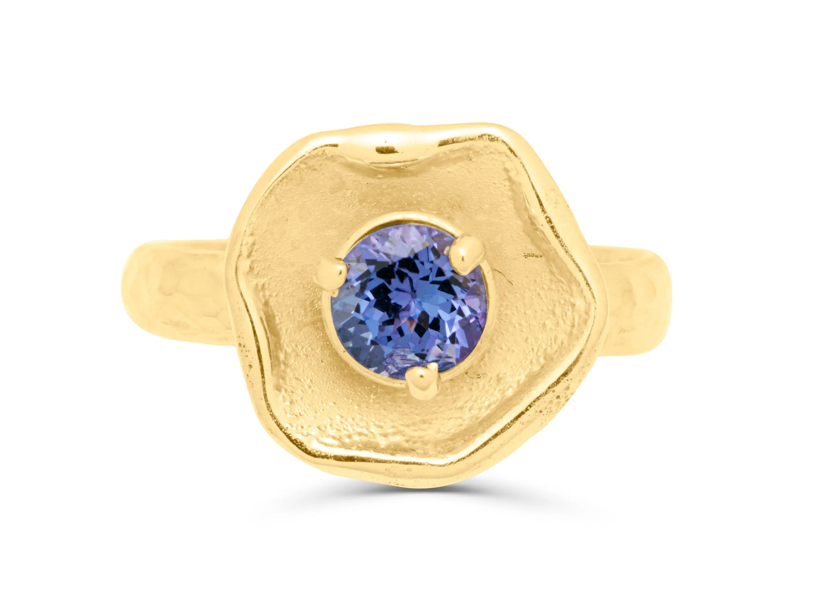 Tanzanite Crumpled Flower Ring