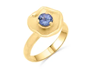 Tanzanite Crumpled Flower Ring