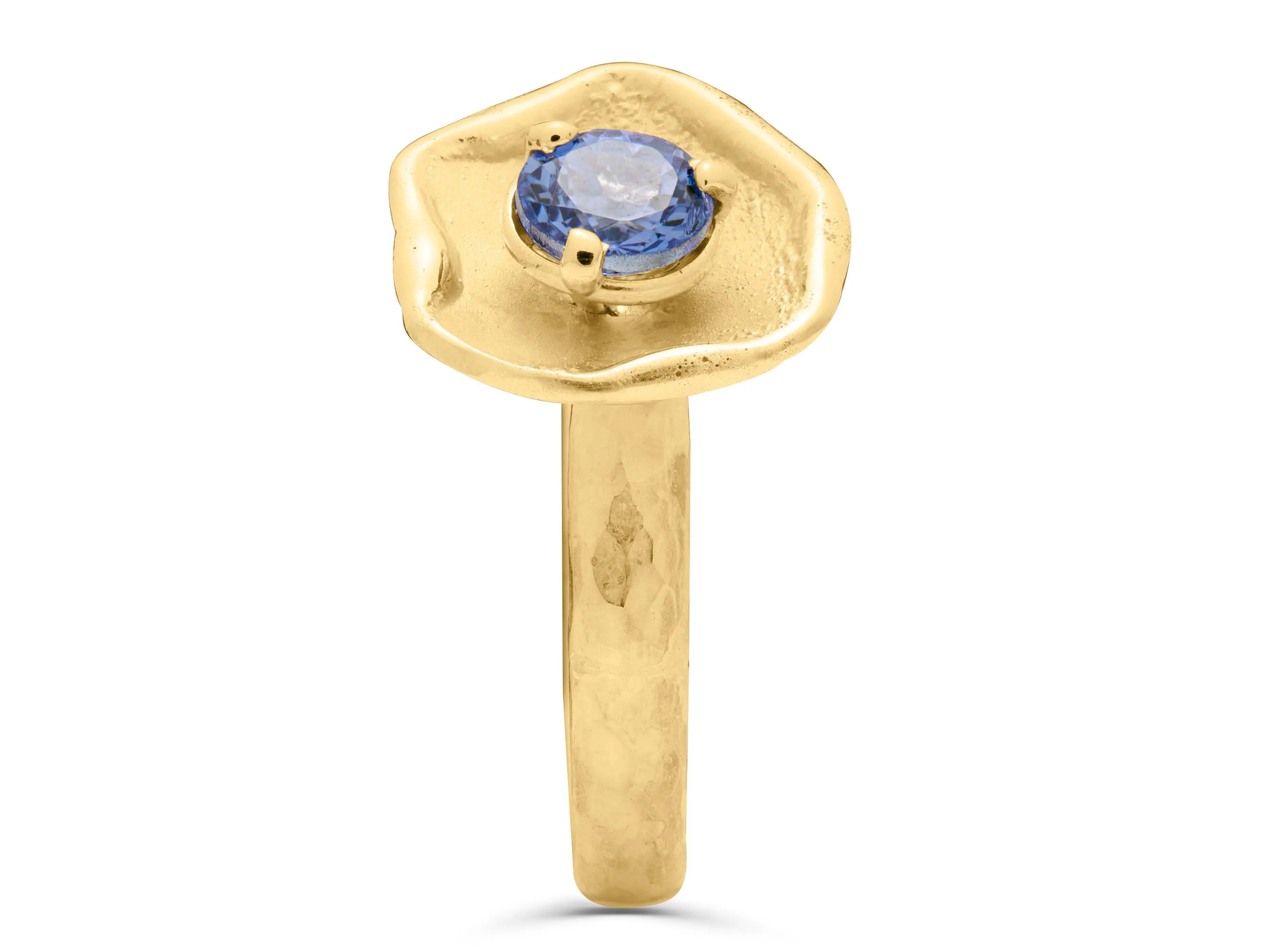 Tanzanite Crumpled Flower Ring