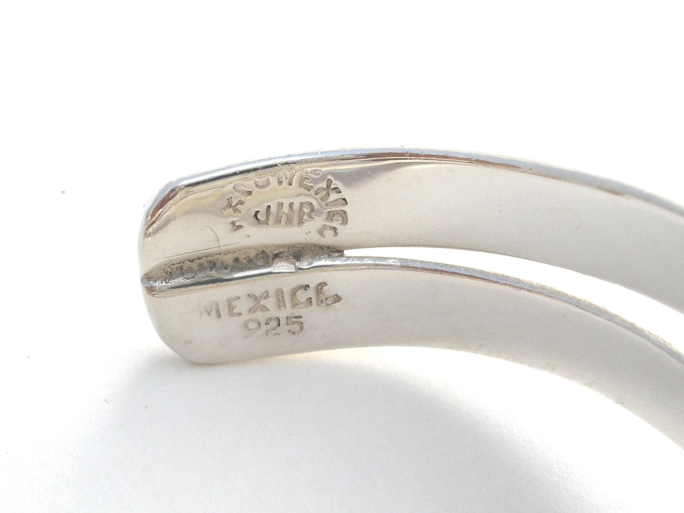 Taxco Sterling Silver Heart Cuff Bracelet Vintage