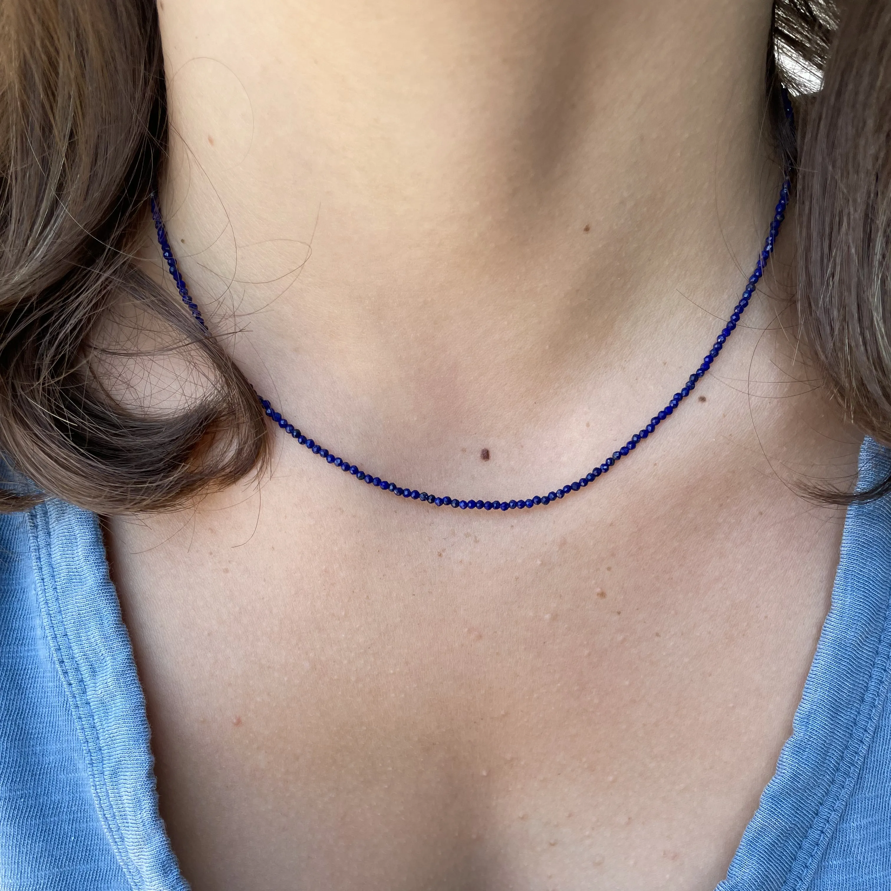 Tiny Round Lapis Strand