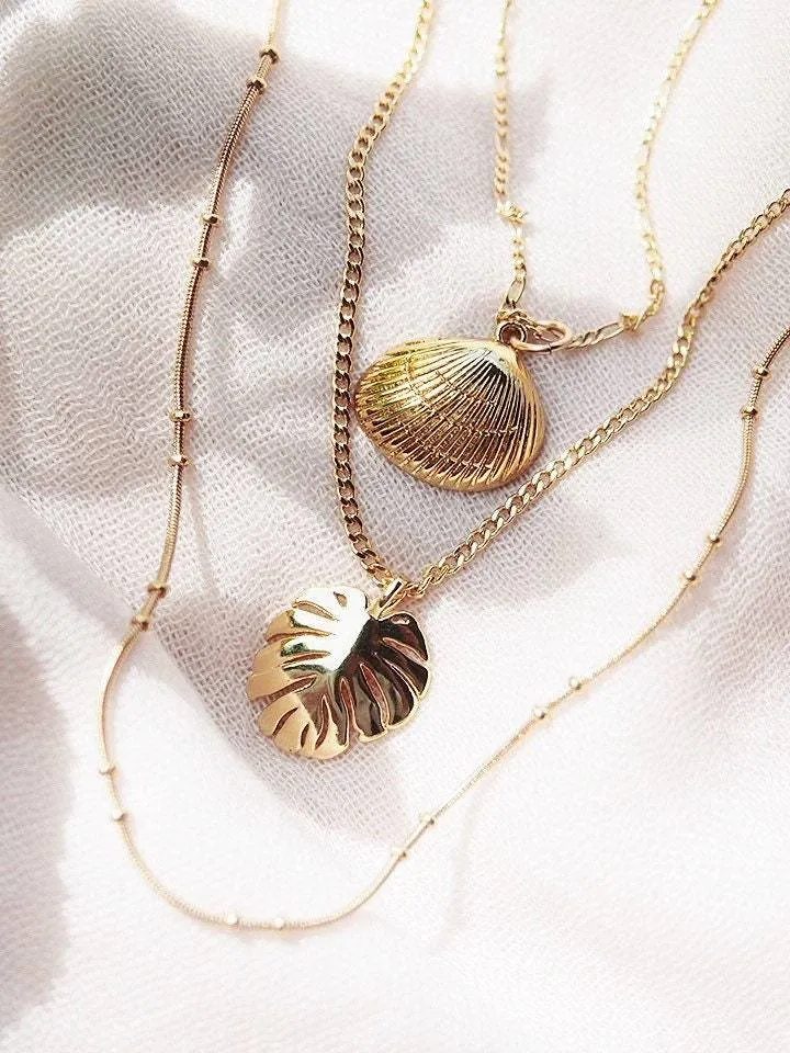 Tropical Pendant Layering Necklace Set