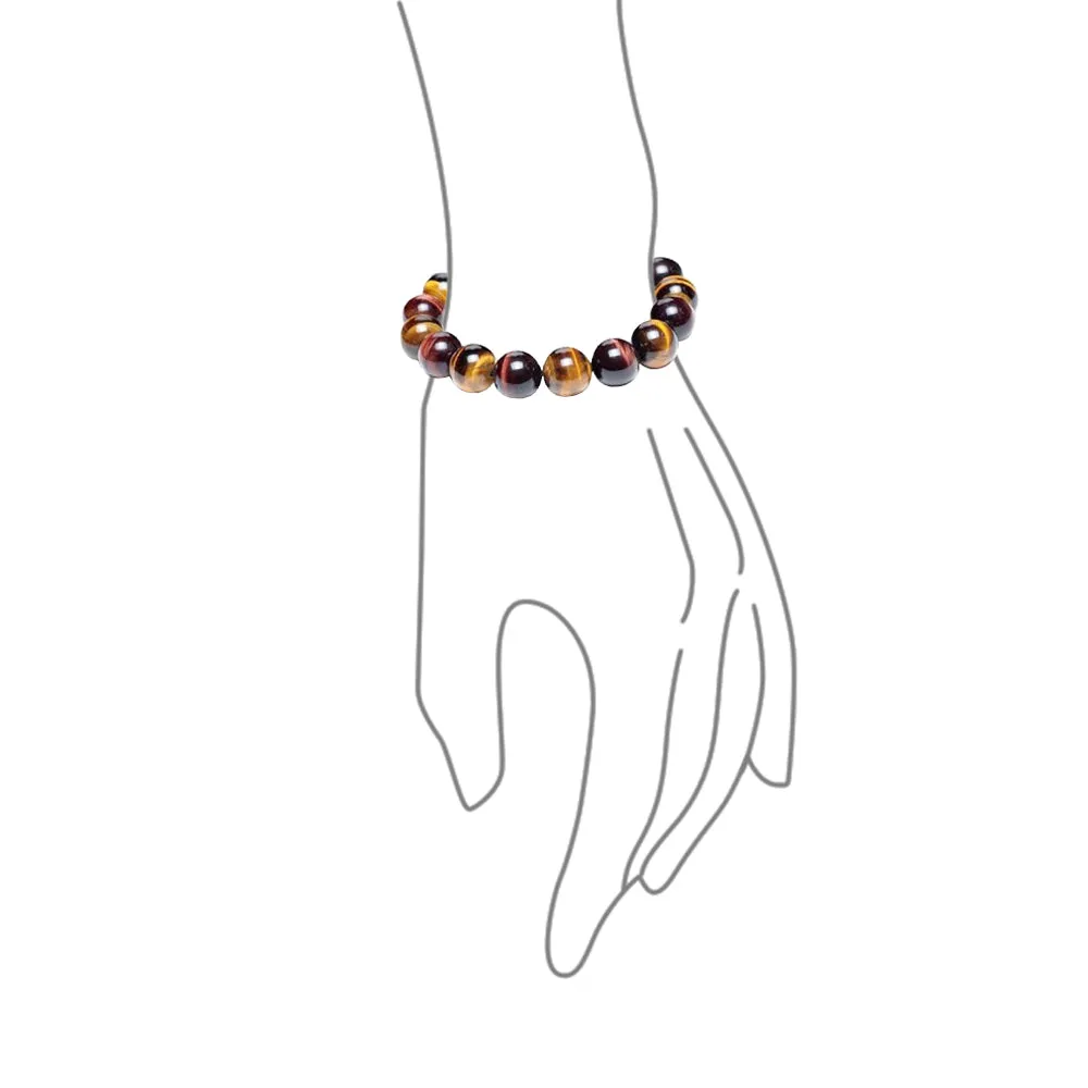 Unisex Gemstone Strand Bracelet Turquoise Onyx Tiger Eye Howlite Beads
