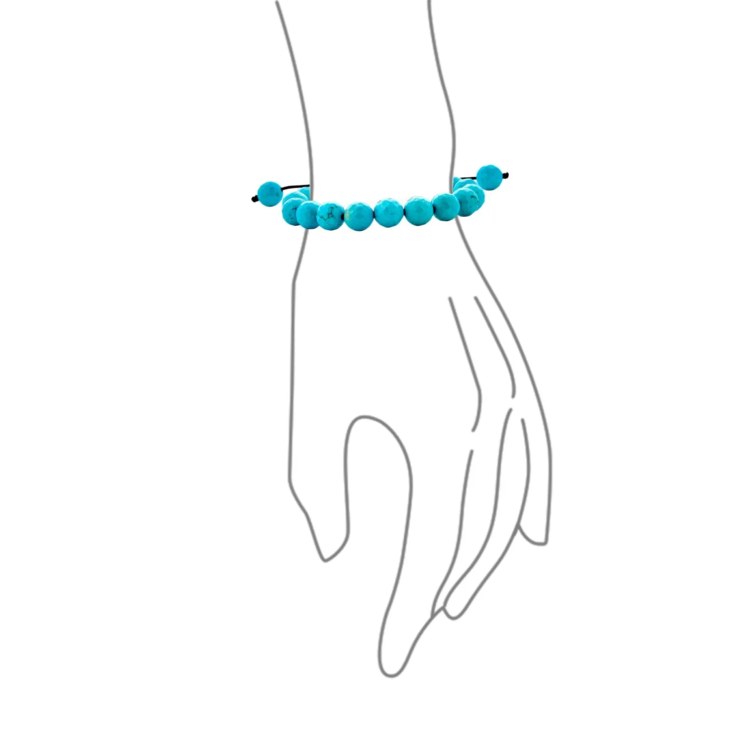 Unisex Gemstone Strand Bracelet Turquoise Onyx Tiger Eye Howlite Beads
