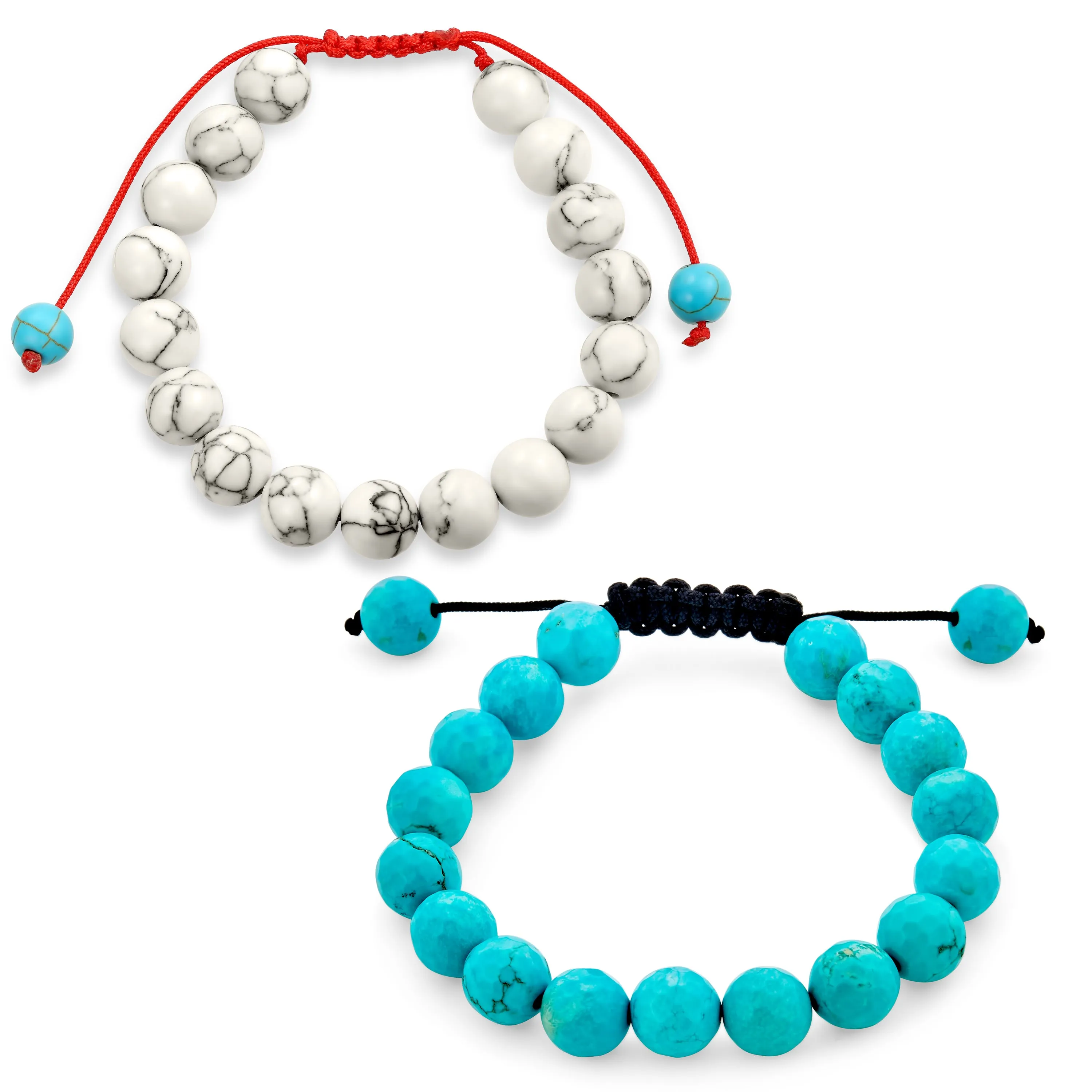 Unisex Gemstone Strand Bracelet Turquoise Onyx Tiger Eye Howlite Beads