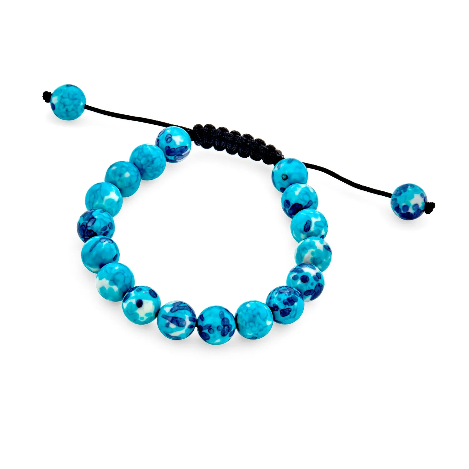 Unisex Gemstone Strand Bracelet Turquoise Onyx Tiger Eye Howlite Beads