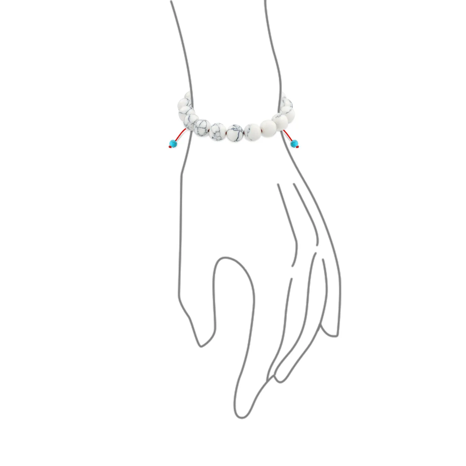 Unisex Gemstone Strand Bracelet Turquoise Onyx Tiger Eye Howlite Beads