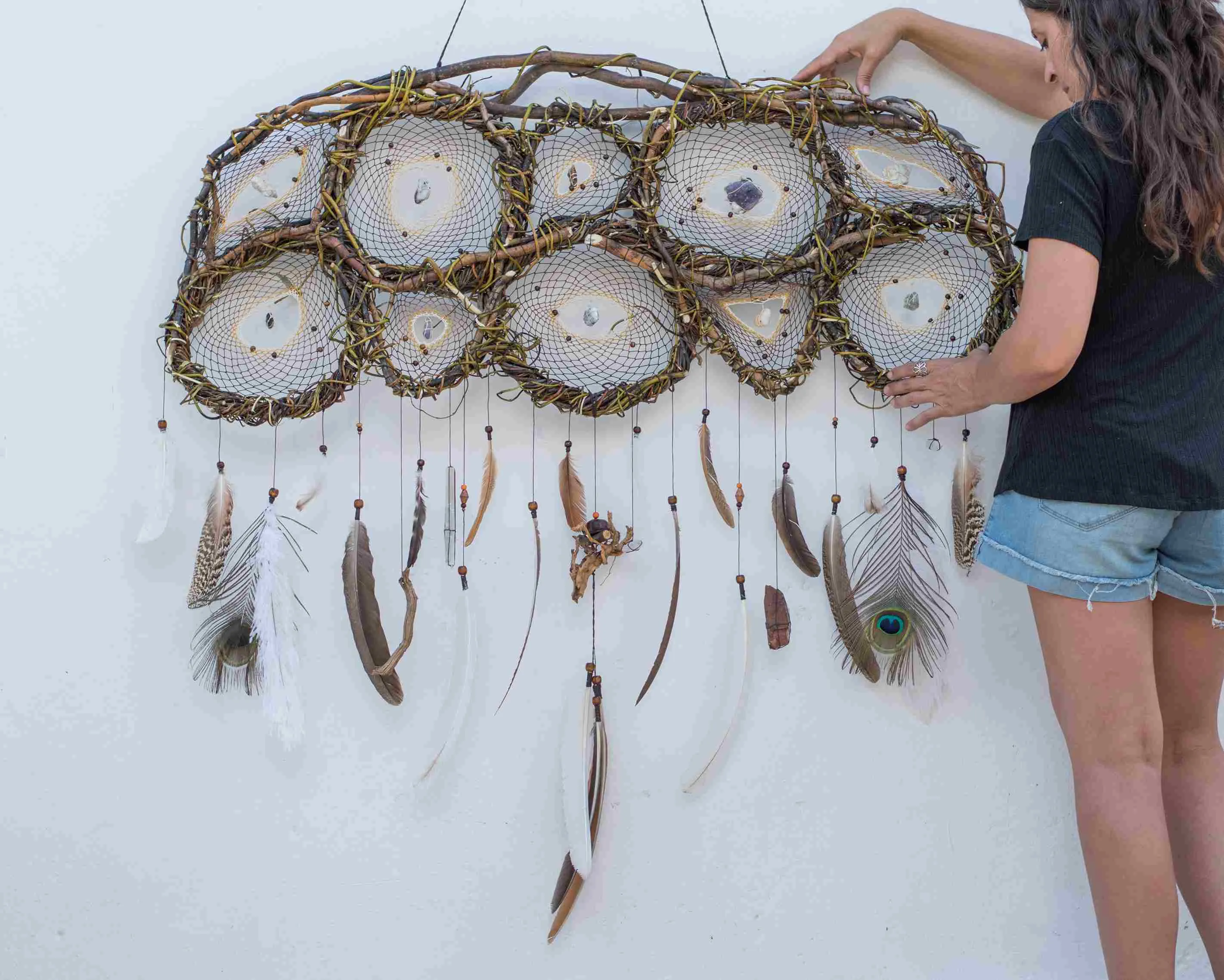 Wall decor over the bed Large Dreamcatcher wall hanging woven tapestry Large natural wall decor dream catcher Wonderful energy, Earthy witch