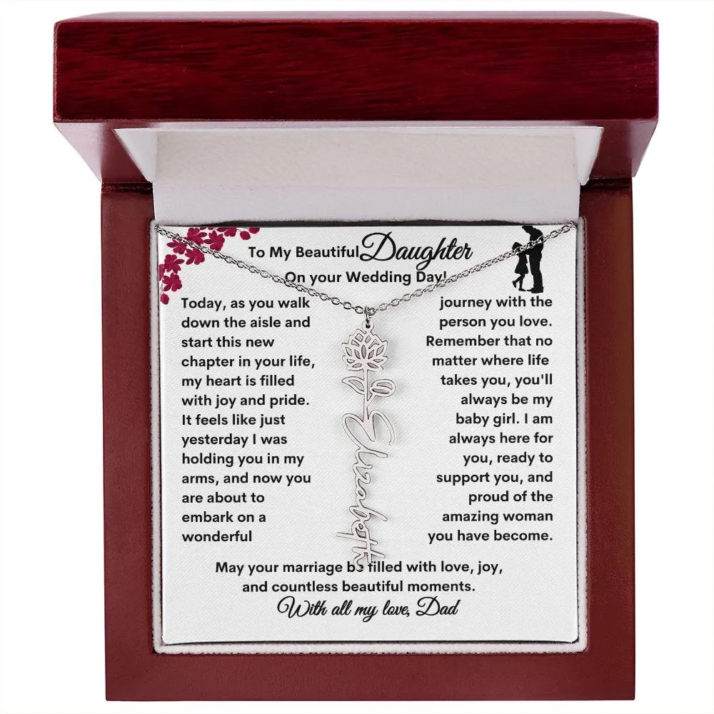 Wedding| Flower Name Necklace: A Sentimental Gift for Her Special Day
