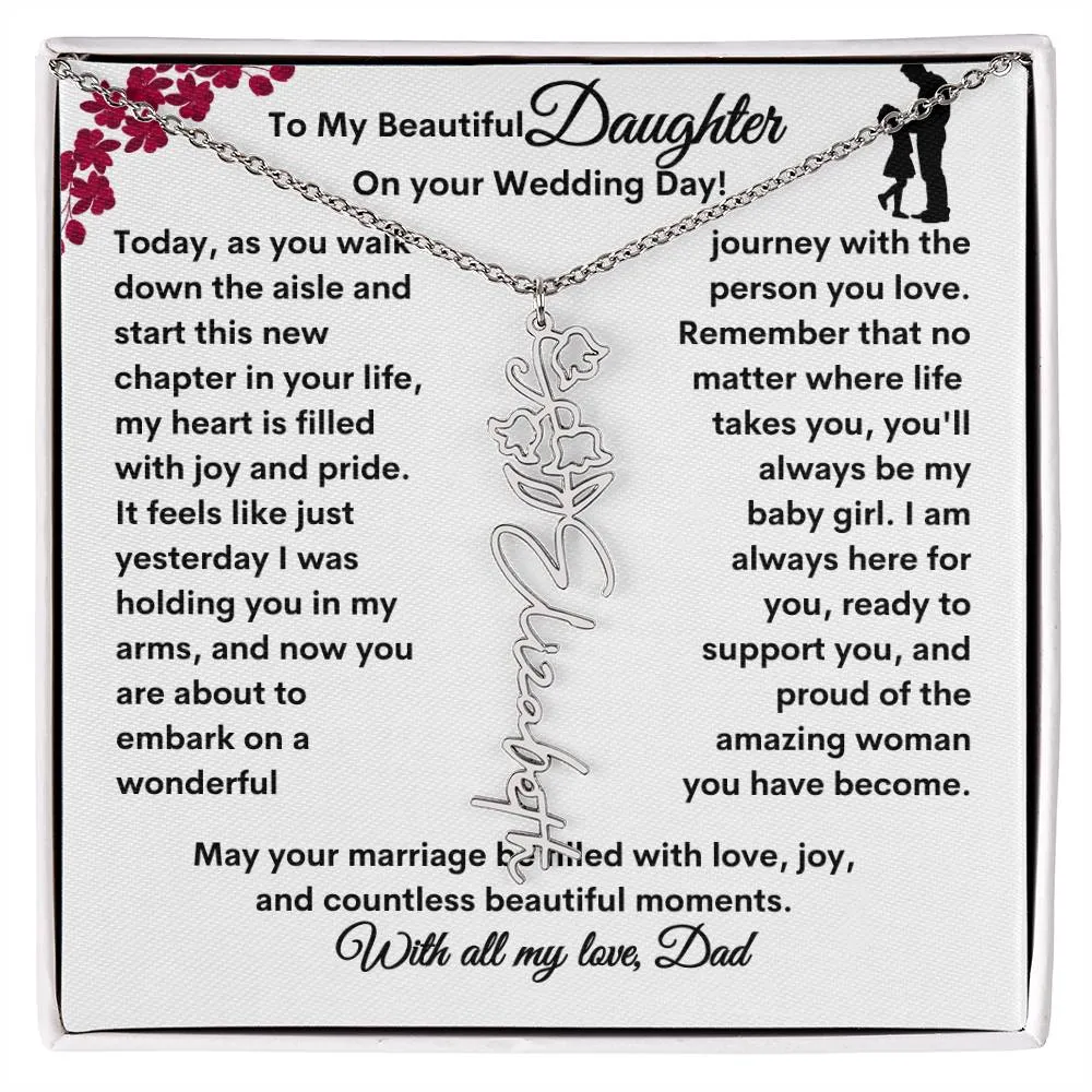 Wedding| Flower Name Necklace: A Sentimental Gift for Her Special Day
