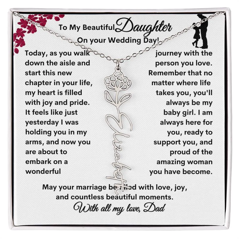 Wedding| Flower Name Necklace: A Sentimental Gift for Her Special Day