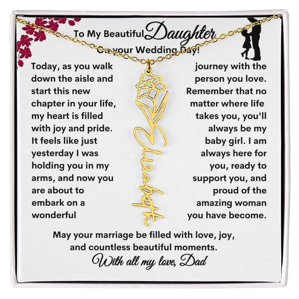 Wedding| Flower Name Necklace: A Sentimental Gift for Her Special Day