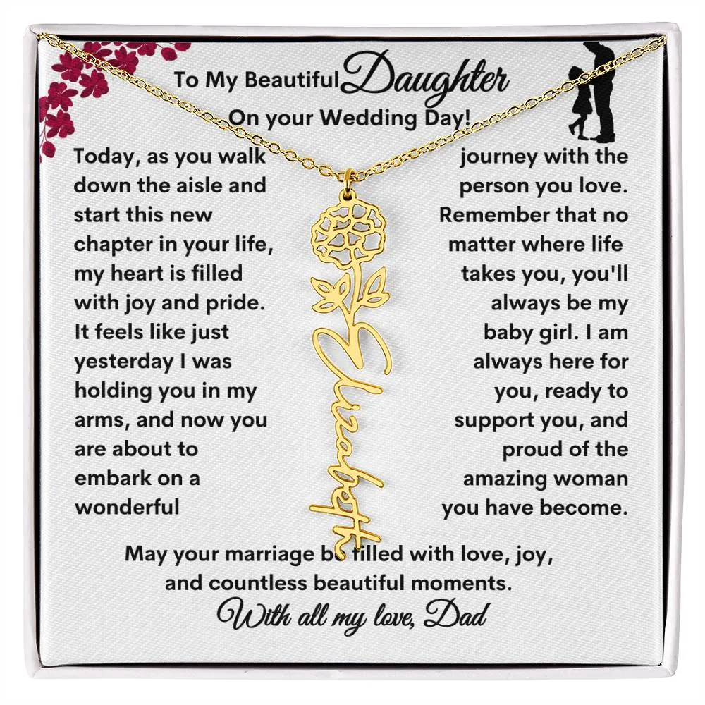 Wedding| Flower Name Necklace: A Sentimental Gift for Her Special Day