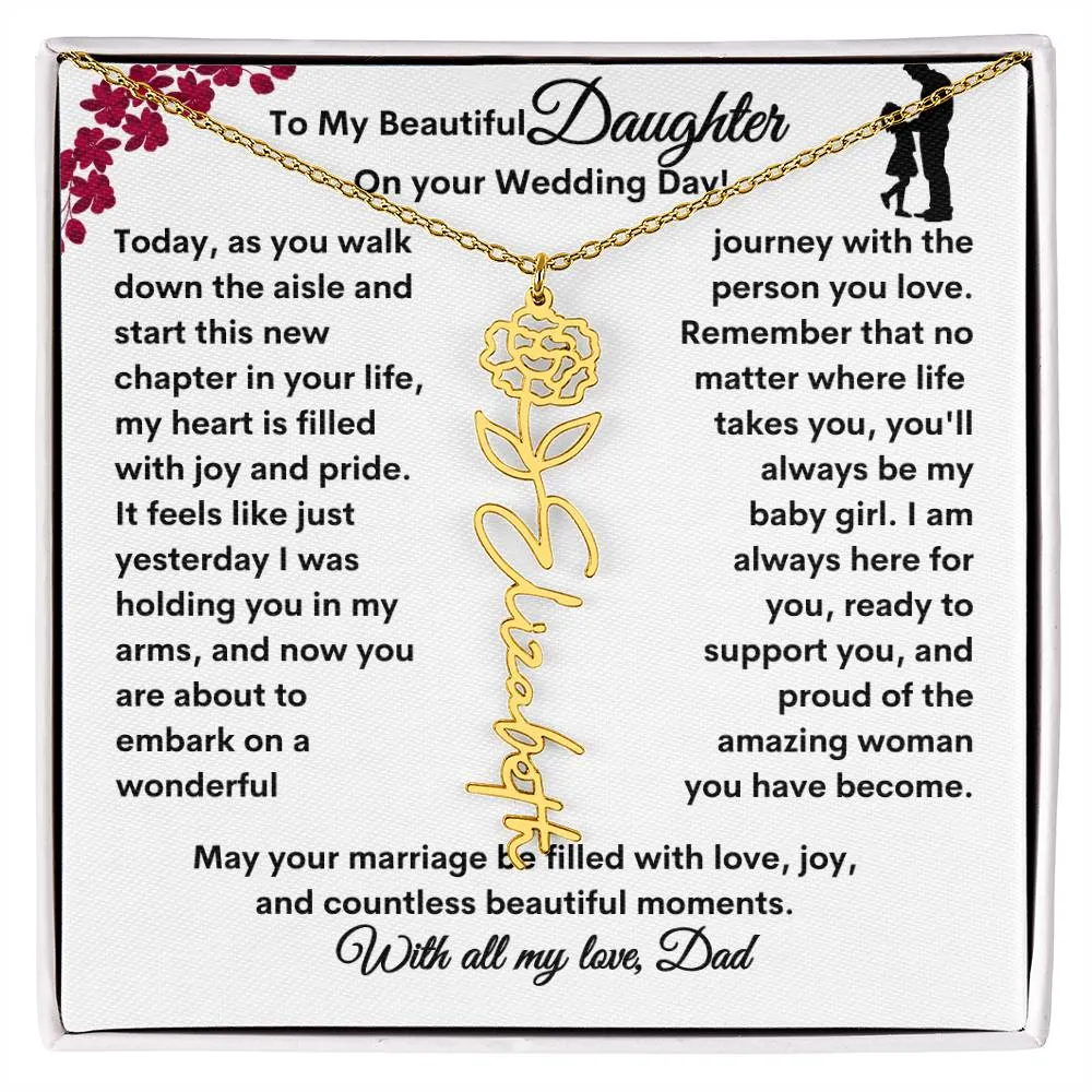 Wedding| Flower Name Necklace: A Sentimental Gift for Her Special Day