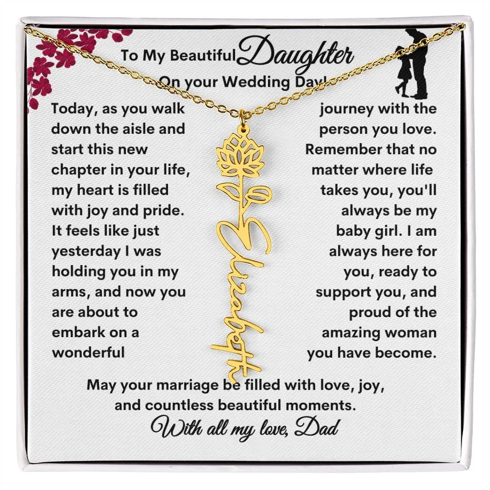 Wedding| Flower Name Necklace: A Sentimental Gift for Her Special Day