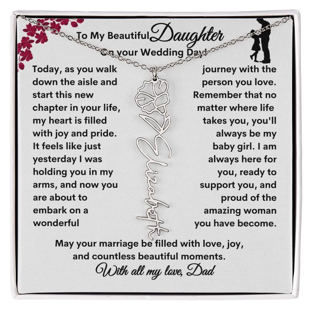 Wedding| Flower Name Necklace: A Sentimental Gift for Her Special Day