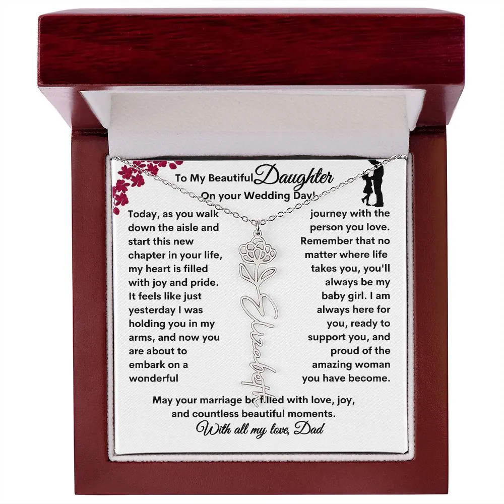 Wedding| Flower Name Necklace: A Sentimental Gift for Her Special Day