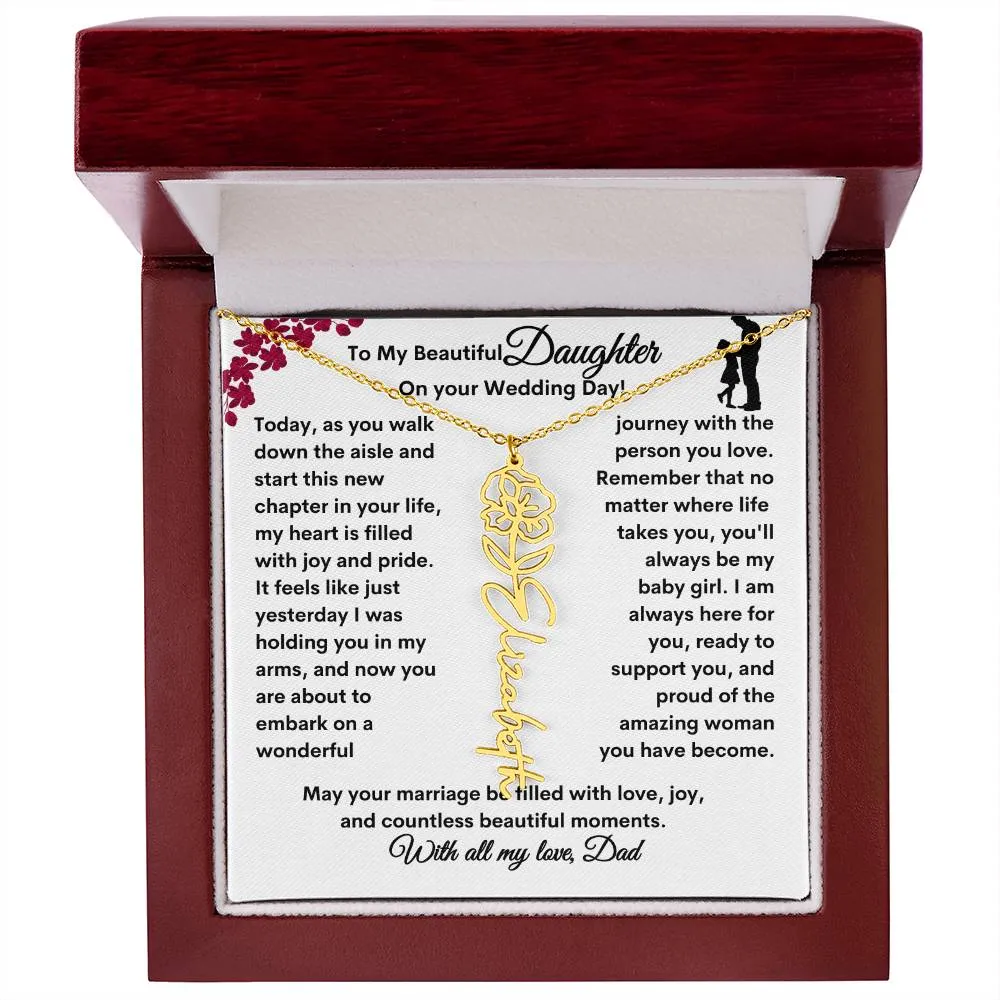 Wedding| Flower Name Necklace: A Sentimental Gift for Her Special Day