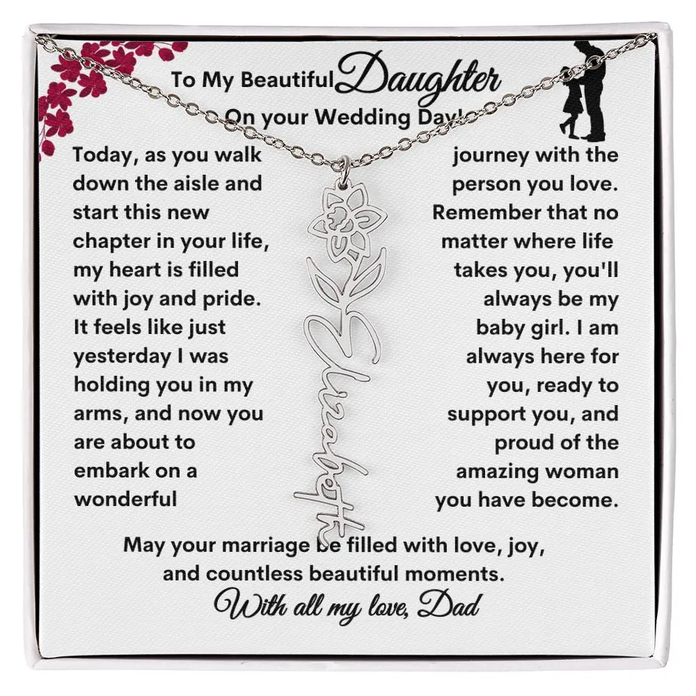 Wedding| Flower Name Necklace: A Sentimental Gift for Her Special Day