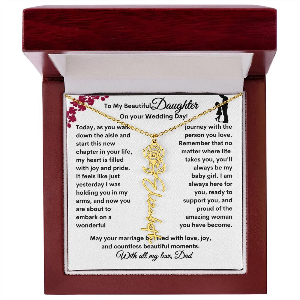 Wedding| Flower Name Necklace: A Sentimental Gift for Her Special Day