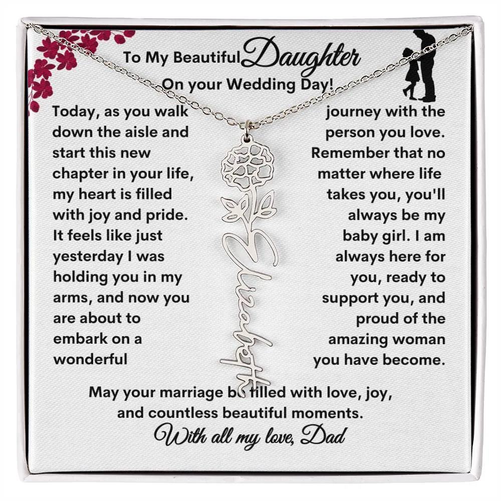 Wedding| Flower Name Necklace: A Sentimental Gift for Her Special Day