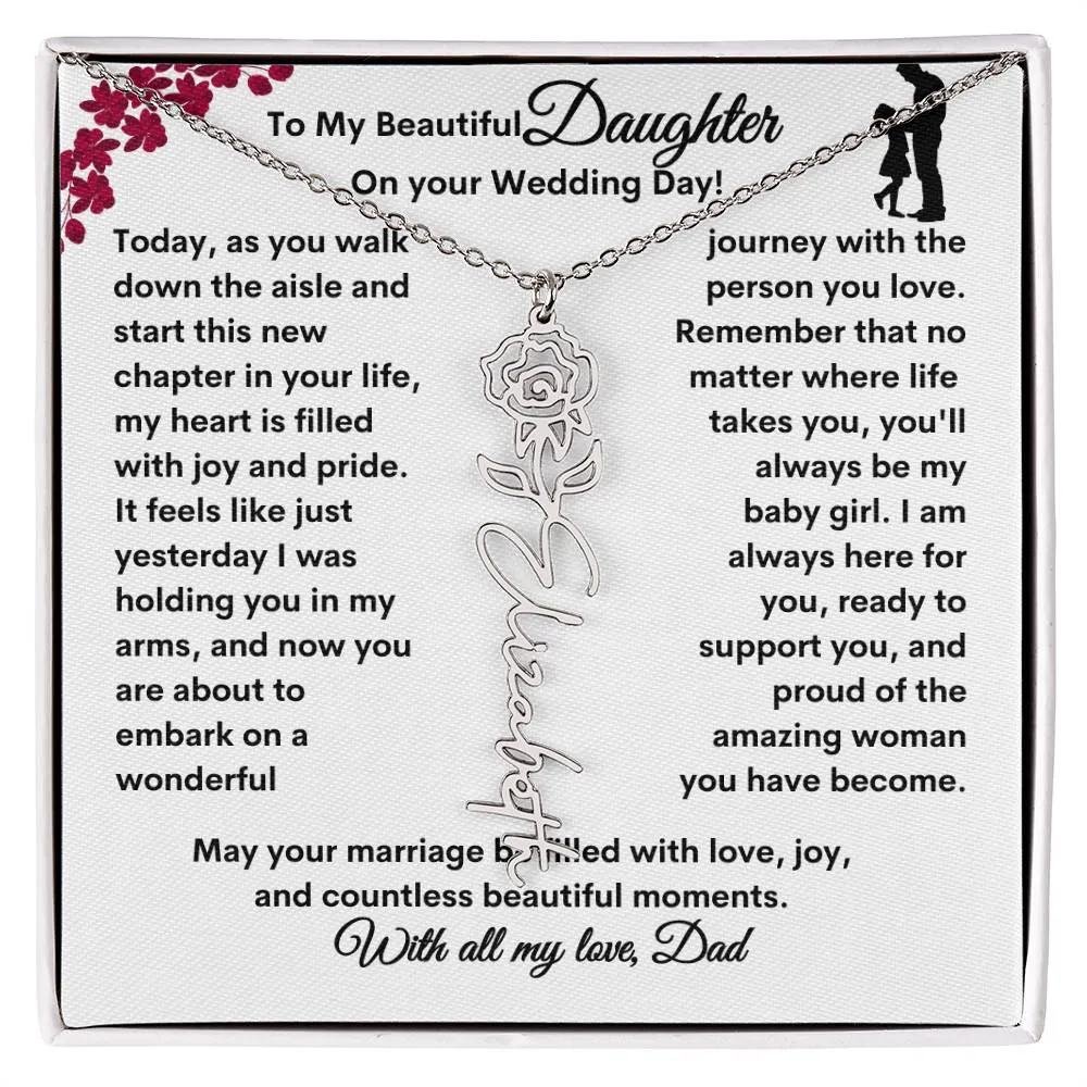 Wedding| Flower Name Necklace: A Sentimental Gift for Her Special Day