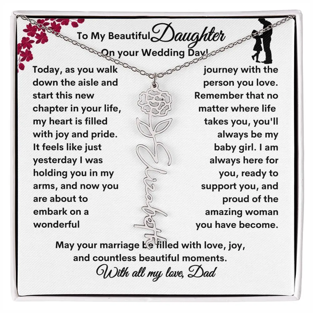 Wedding| Flower Name Necklace: A Sentimental Gift for Her Special Day