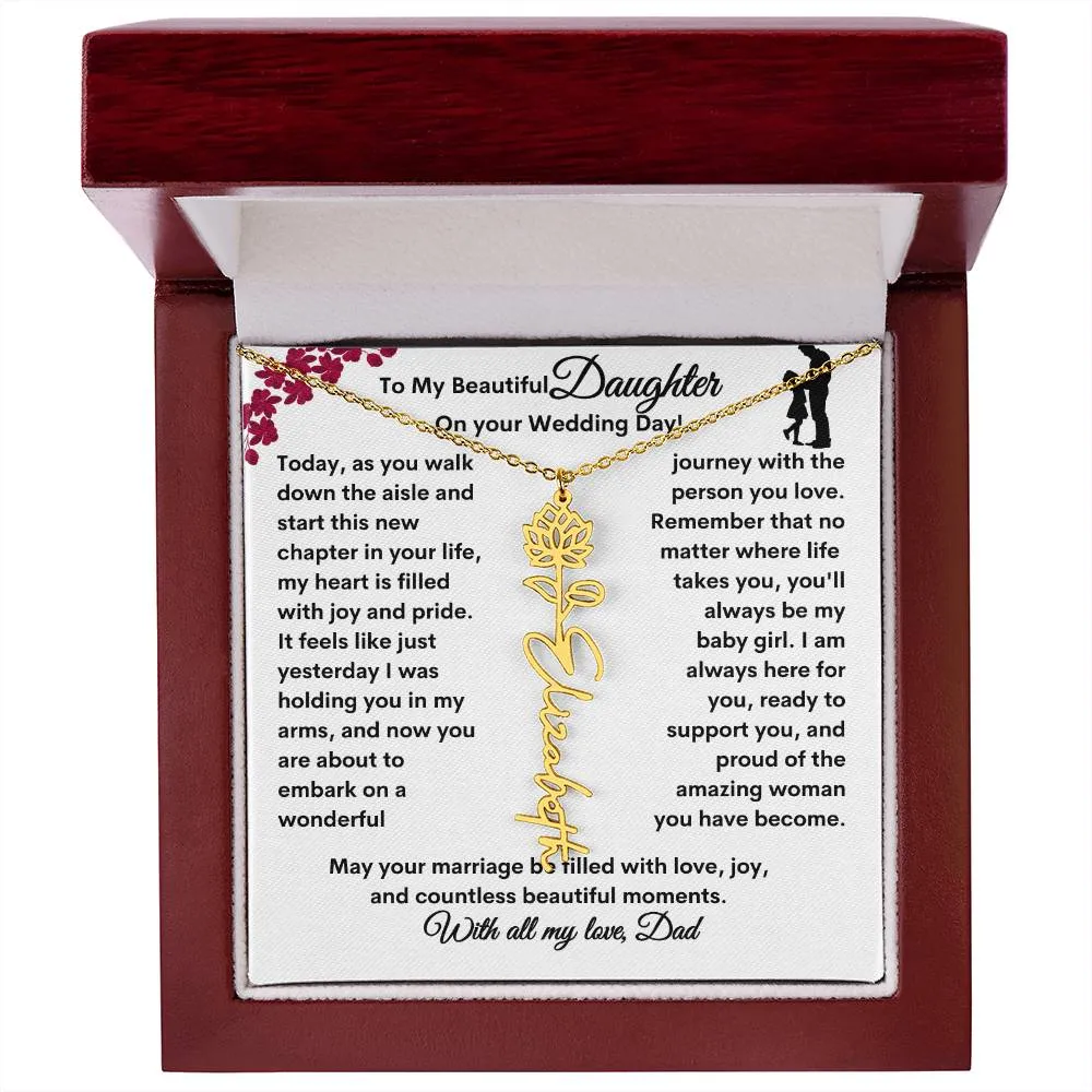 Wedding| Flower Name Necklace: A Sentimental Gift for Her Special Day